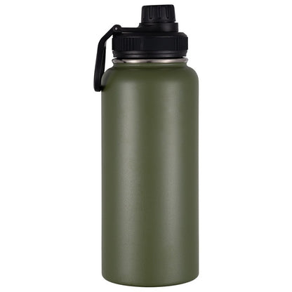 ZYNIXK HydriFlow 32oz (950ml) Dual-Lid Stainless Steel Water Bottle